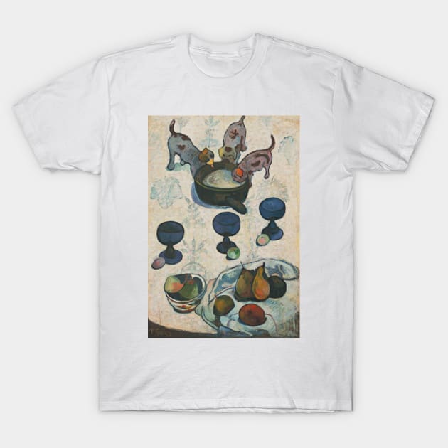 Still Life with Three Puppies by Paul Gauguin T-Shirt by Classic Art Stall